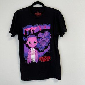 Netflix Stranger Things Demo Toon Unisex T-Shirt Black Cotton Blend Soft Size S